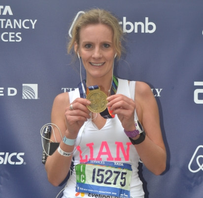 Lian Lockert runs the New York Marathon